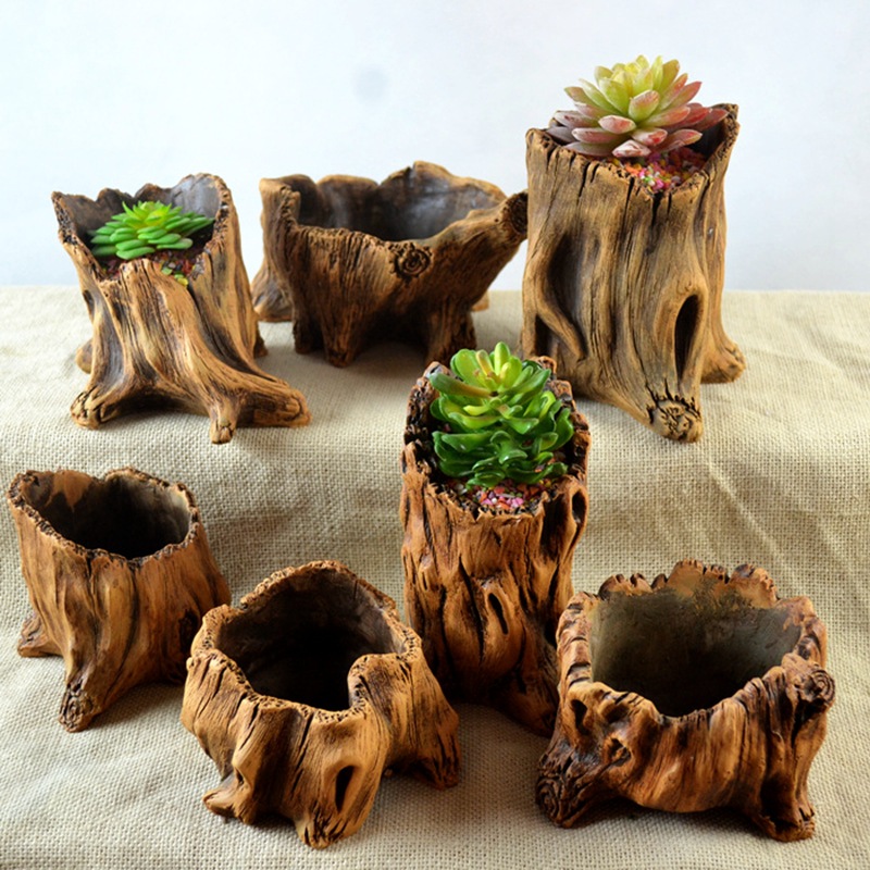 Succulent Set - Имитация деревянных кольев, корни деревьев, посадка