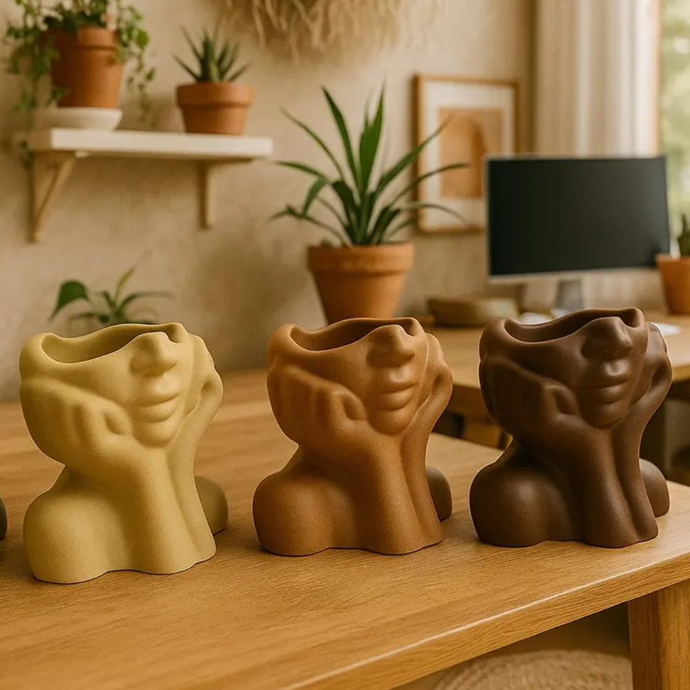 Абстрактное лицо кашпо горшок  – обзор и цена Succulent Set
